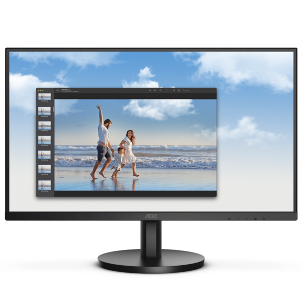 AOC 24B3HM Monitor 23.8 inch VA FHD 1920x1080 75hz HDMI VGA VESA Flicker Free Low Blue Mode