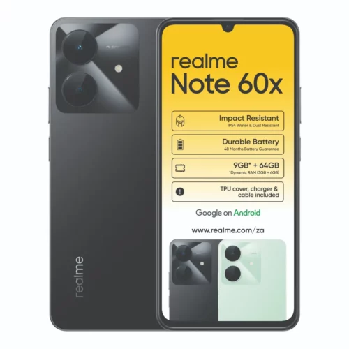 Realme Note 60x 64GB Dual Sim – Marble Black | CaCellular