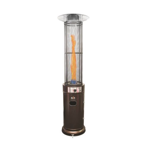 Alva patio gas heater-circular tall glass