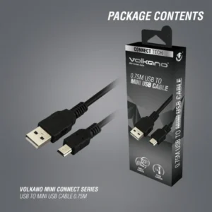 Volkano Mini Connect Series USB to Mini USB Cable 0.75m - Image 2